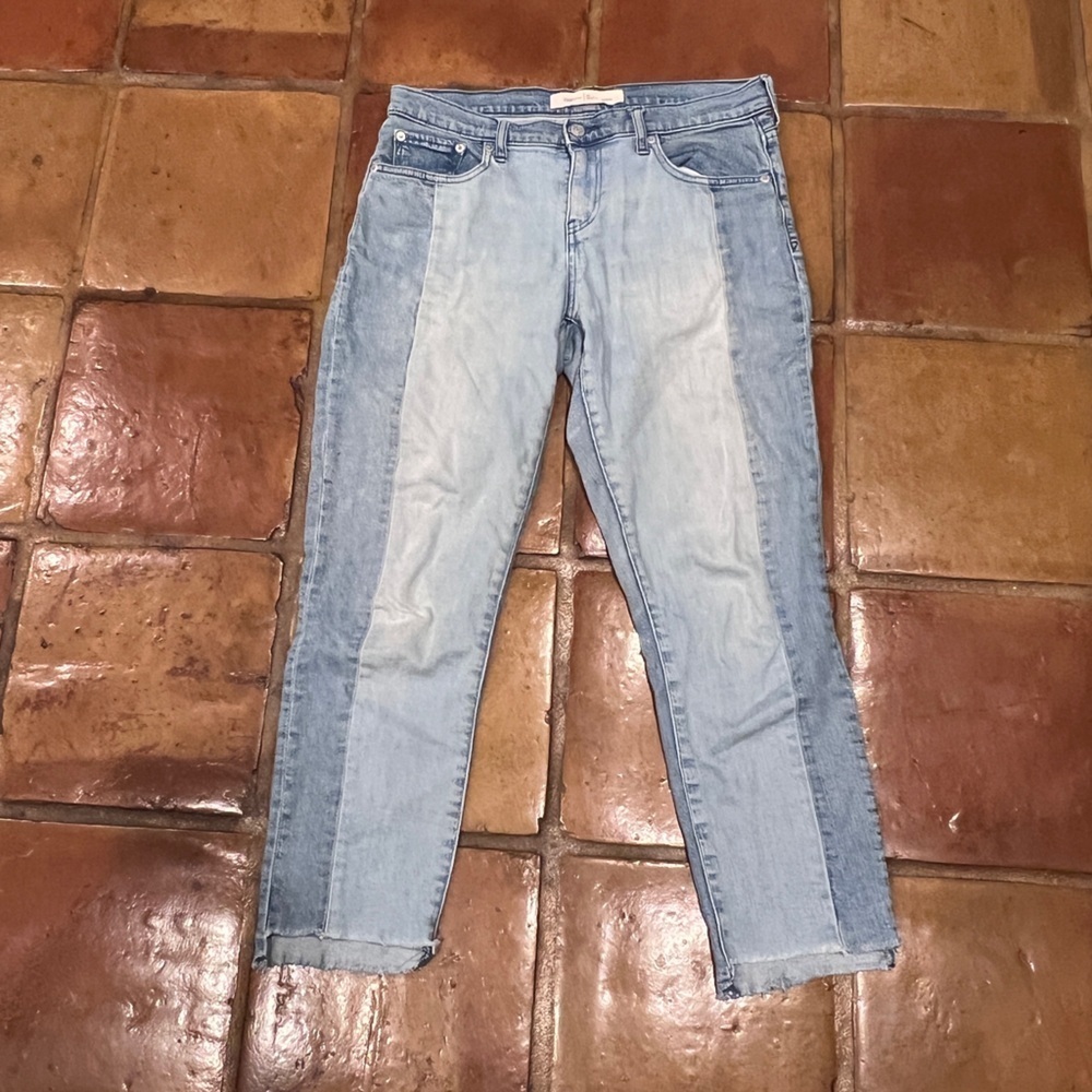 Gap Best Girfriend Raw Hem Two Tone Distressed Jeans Size 29 Women’s